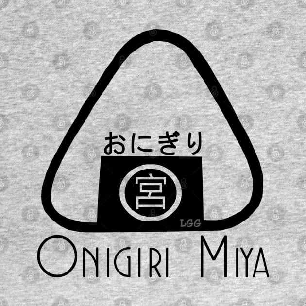 Onigiri Miya [Onigiri Logo] (in black) by LetsGetGEEKY